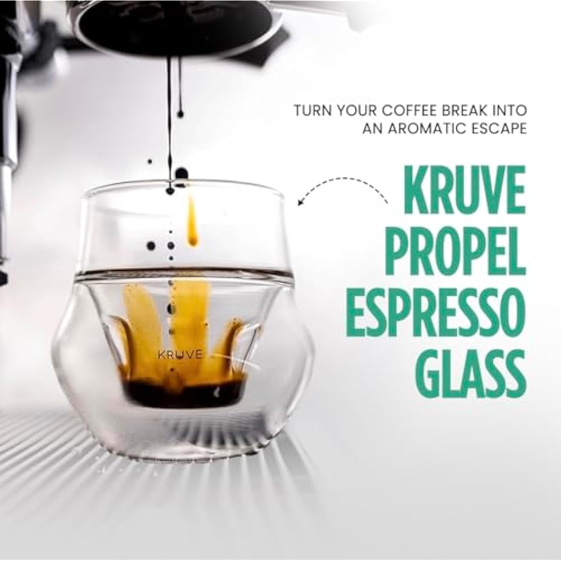 KRUVE Propel Espresso Cups – Double-Walled Borosilicate Glass Set