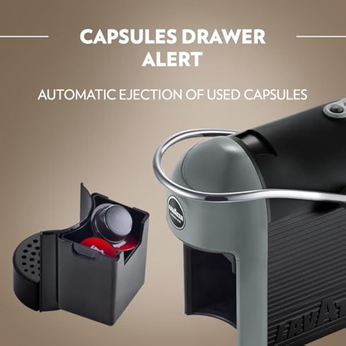 Lavazza A Modo Mio Jolie EVO Coffee Capsule Machine - Recycled Plastic - Grey