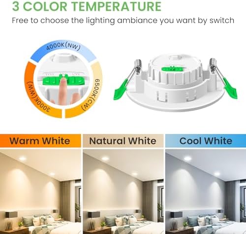 ALUSSO LIGHTING LED Recessed Downlights | 6W Dimmable 3CCT IP44 | 6-Pack