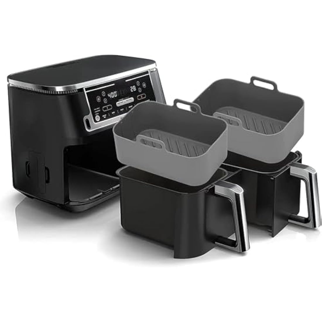 Reusable Silicone Air Fryer Liners for Ninja Dual AF400UK - 2 Pack