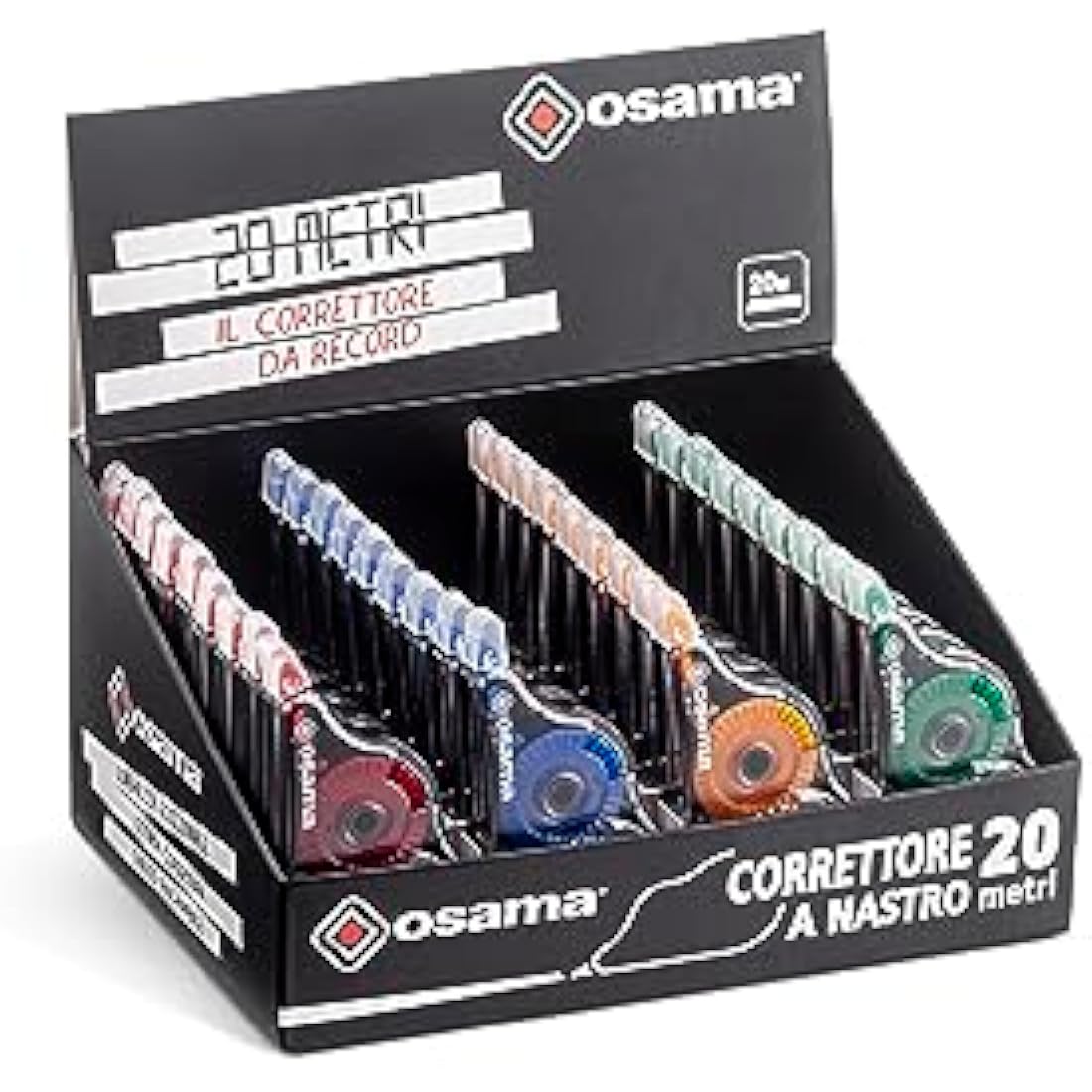 Osama Corrector Tape Set - 36 Pieces, 20m - Multicolour Stationery