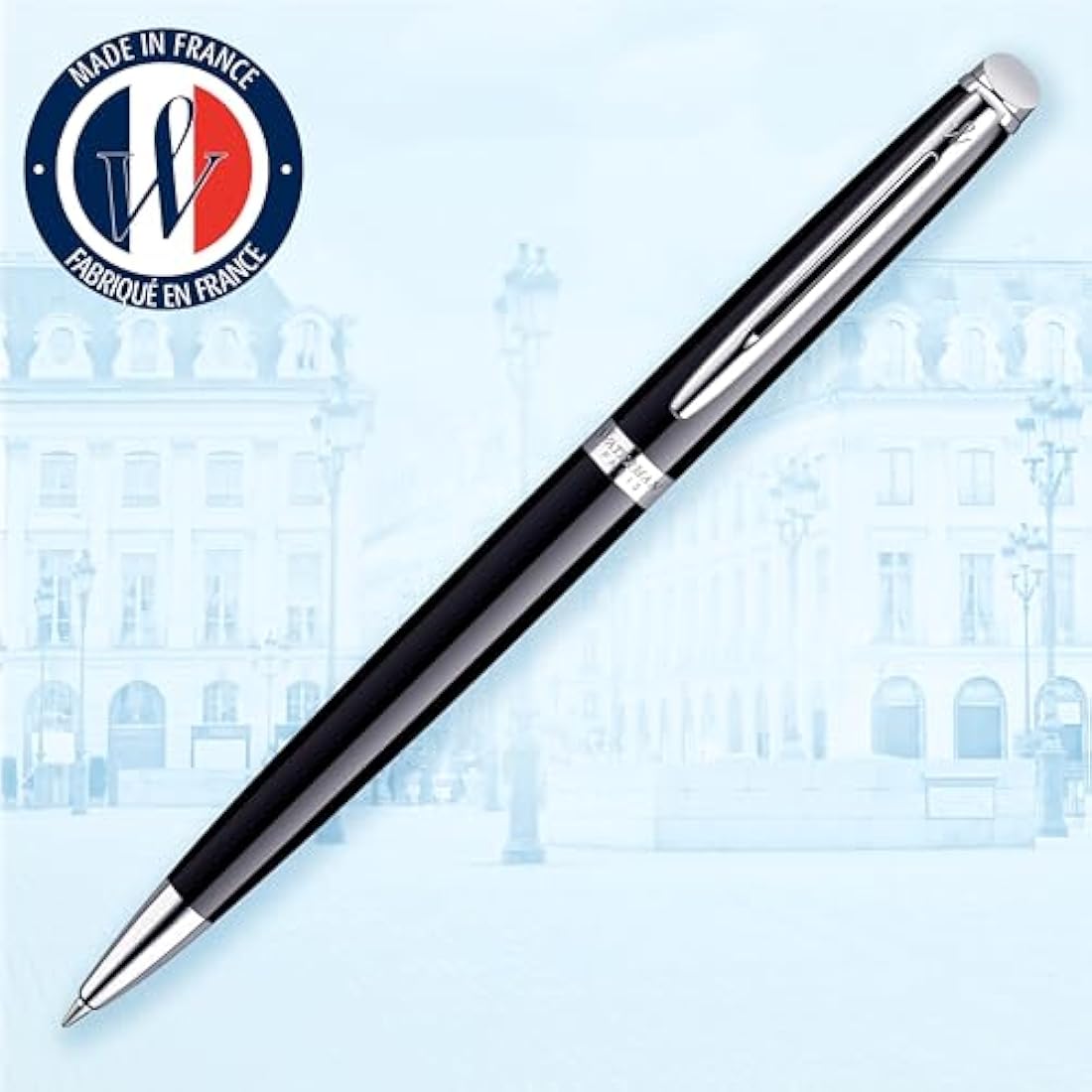 Waterman Hemisphere Ballpoint Pen – Gloss Black with Chrome Trim