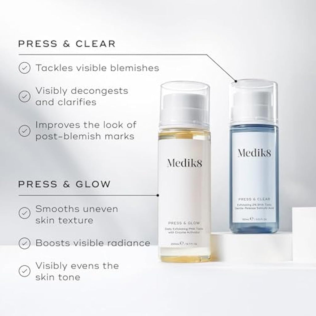 Medik8 Press & Glow PHA Exfoliating Toner for Sensitive Skin - 200ml