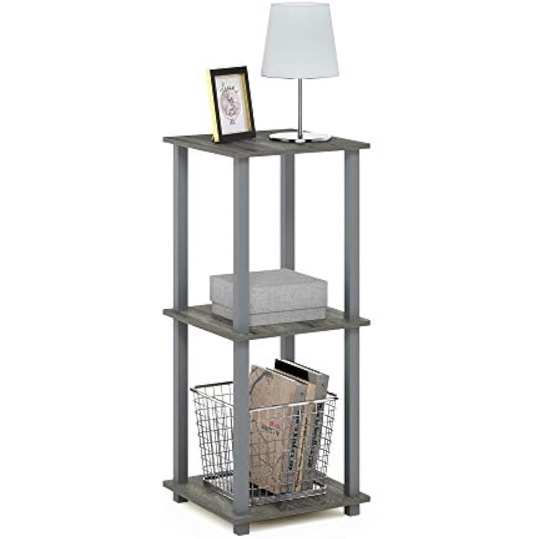 Furinno Simplistic End Table 2-Pack | French Oak Grey Side Tables
