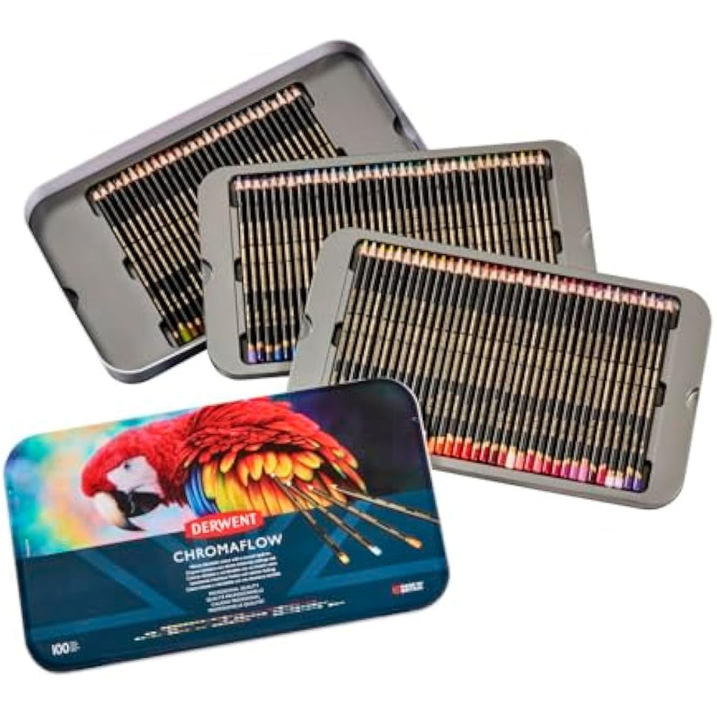 Derwent Chromaflow Pencils - Set of 100 Professional Colored Pencils