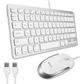 Macally Compact Wired Keyboard and Silent Mouse Combo for Mac & PC