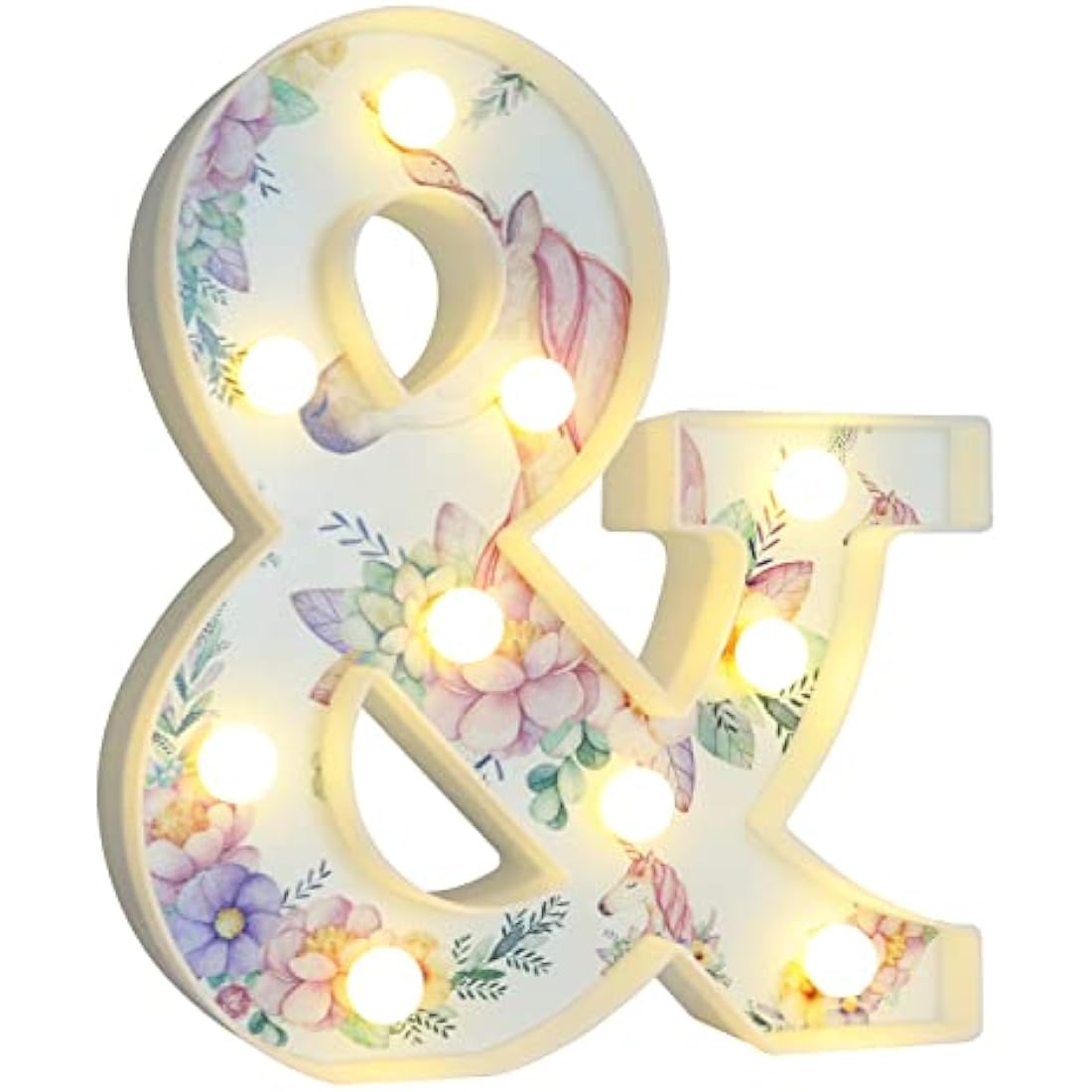 Unicorn LED Letter Lights – Warm White Alphabet Night Light