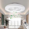 BKZO Modern LED Ceiling Fan with Light | 24 Speeds & Dimmable – White