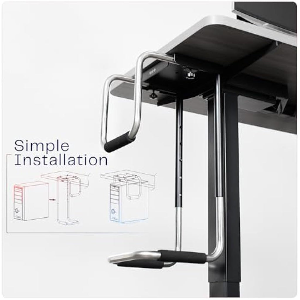 VIVO Heavy Duty Under-Desk PC Mount | Adjustable Steel CPU Holder