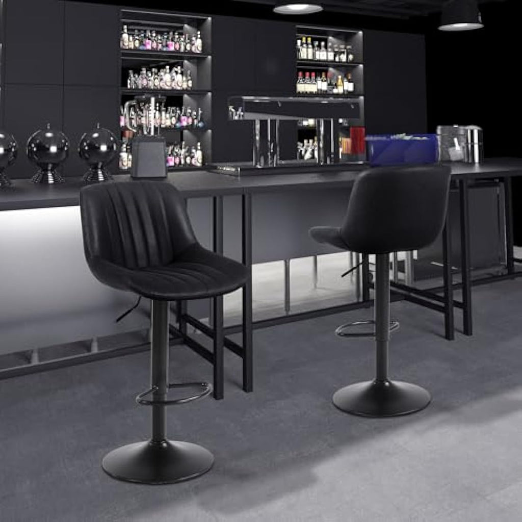 Jolof Store Swivel Bar Stools Set of 2 - Adjustable PU Leather Counter Chairs