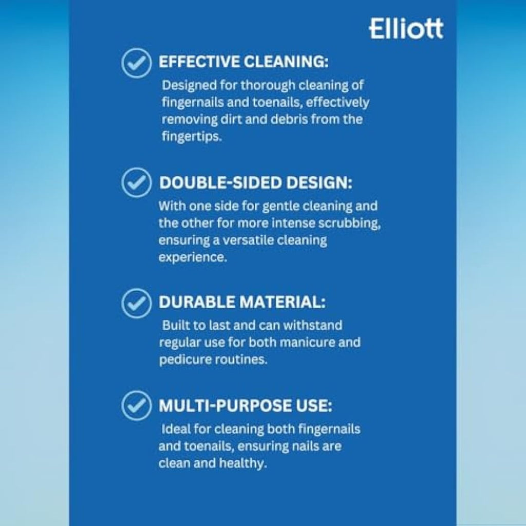 Elliott Double Sided Wooden Nail Brush – Ergonomic Hand Cleaner