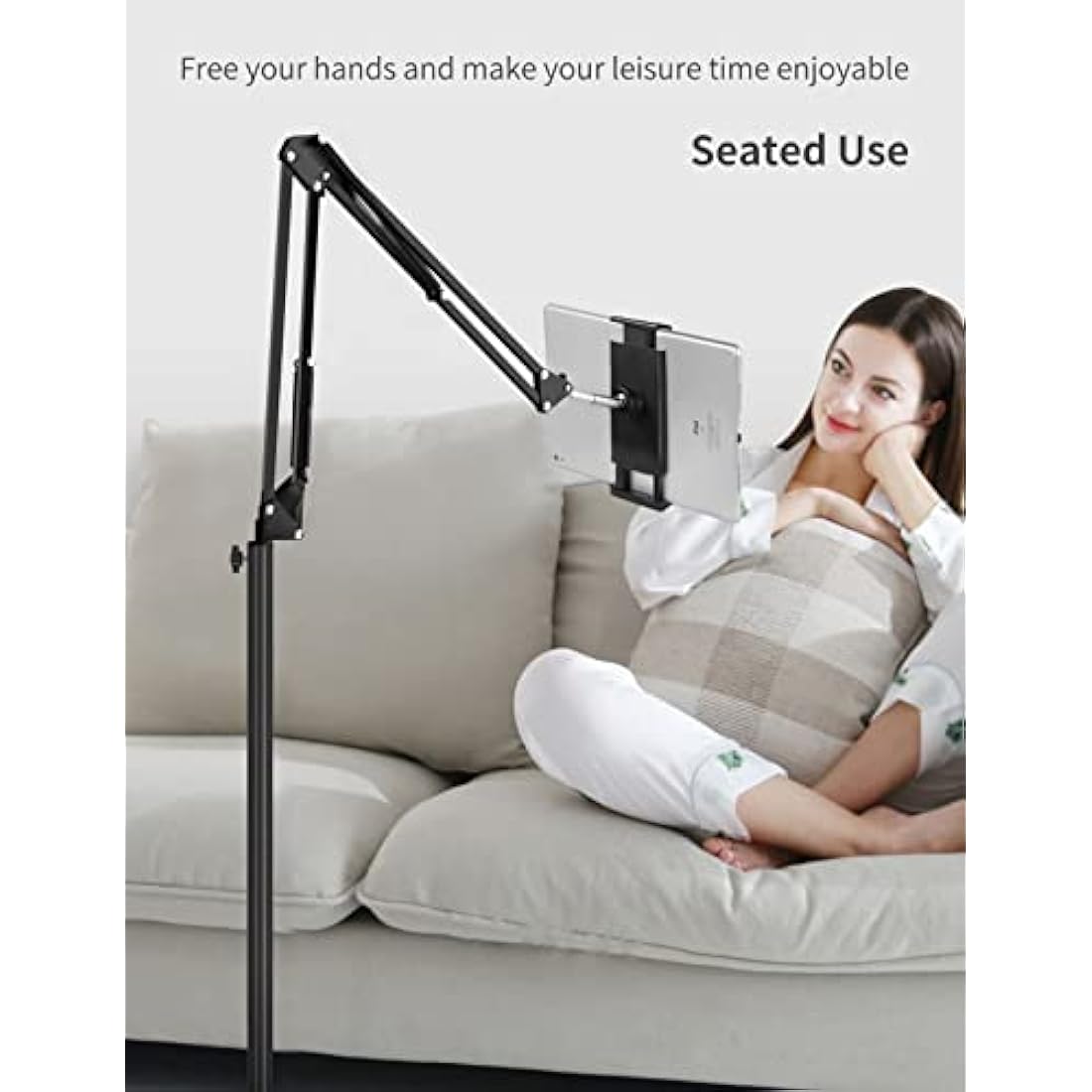 BluuSuuk Tablet Floor Stand – Adjustable Height Arm for 4.7-12.9" iPad
