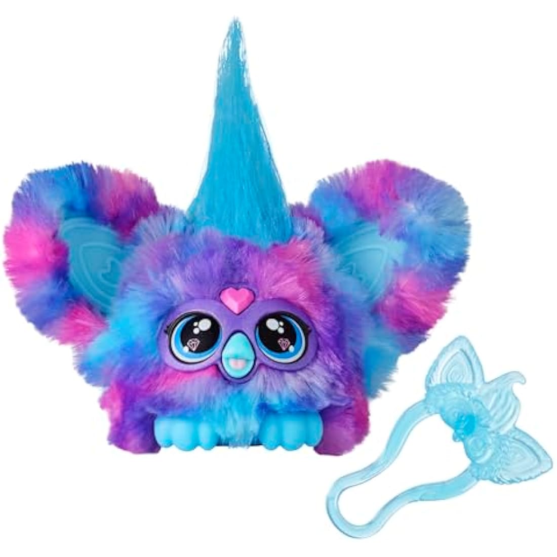 Hasbro Furby Furblets Pix-Elle Gamer Plush Keychain - Blue Mini Toy