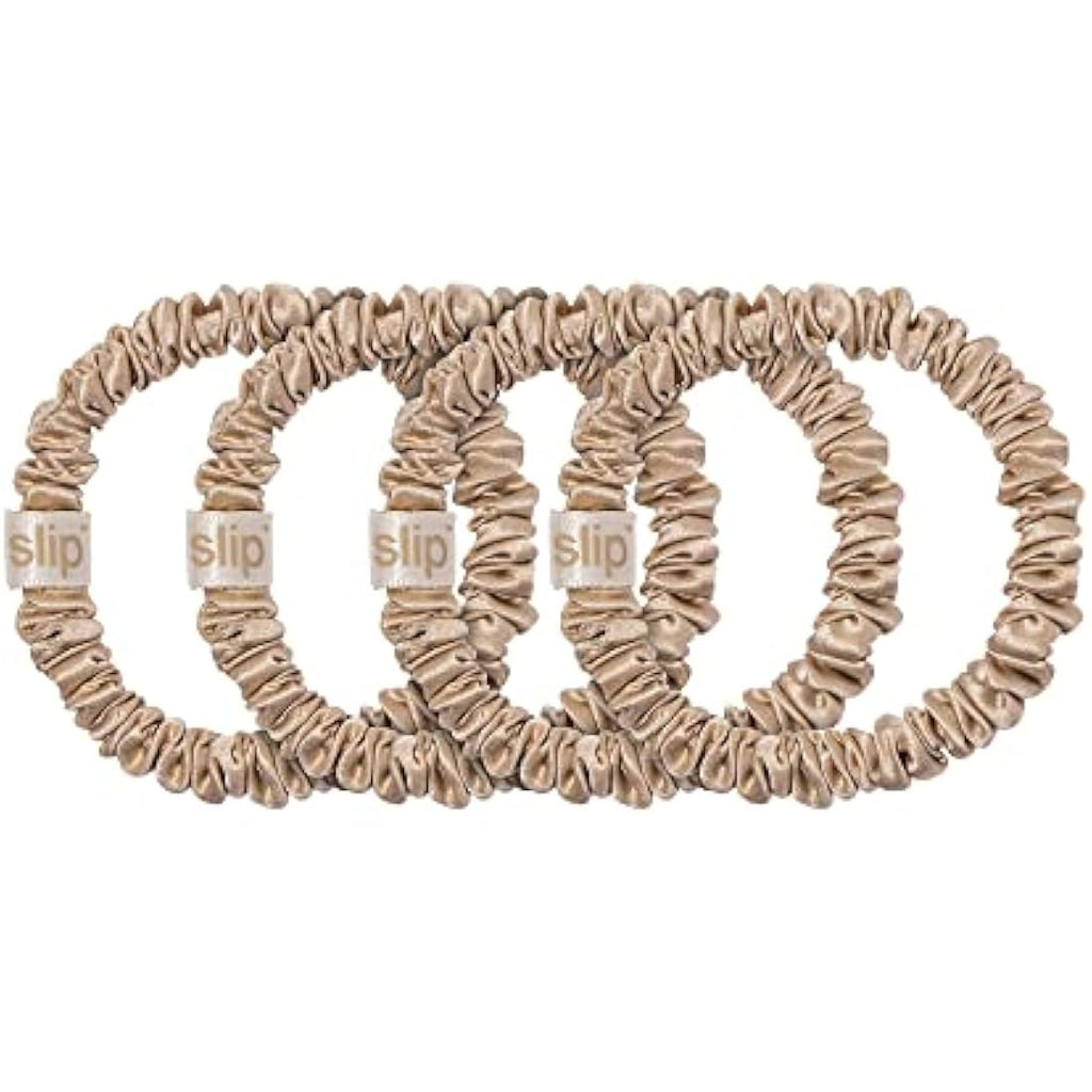 Slip Skinny Silk Scrunchies – 4 Pack Blonde Mulberry Silk Hair Ties