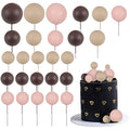 Gyufise 30Pcs Brown Foam Ball Cake Toppers – Mini Balloon Party Decor