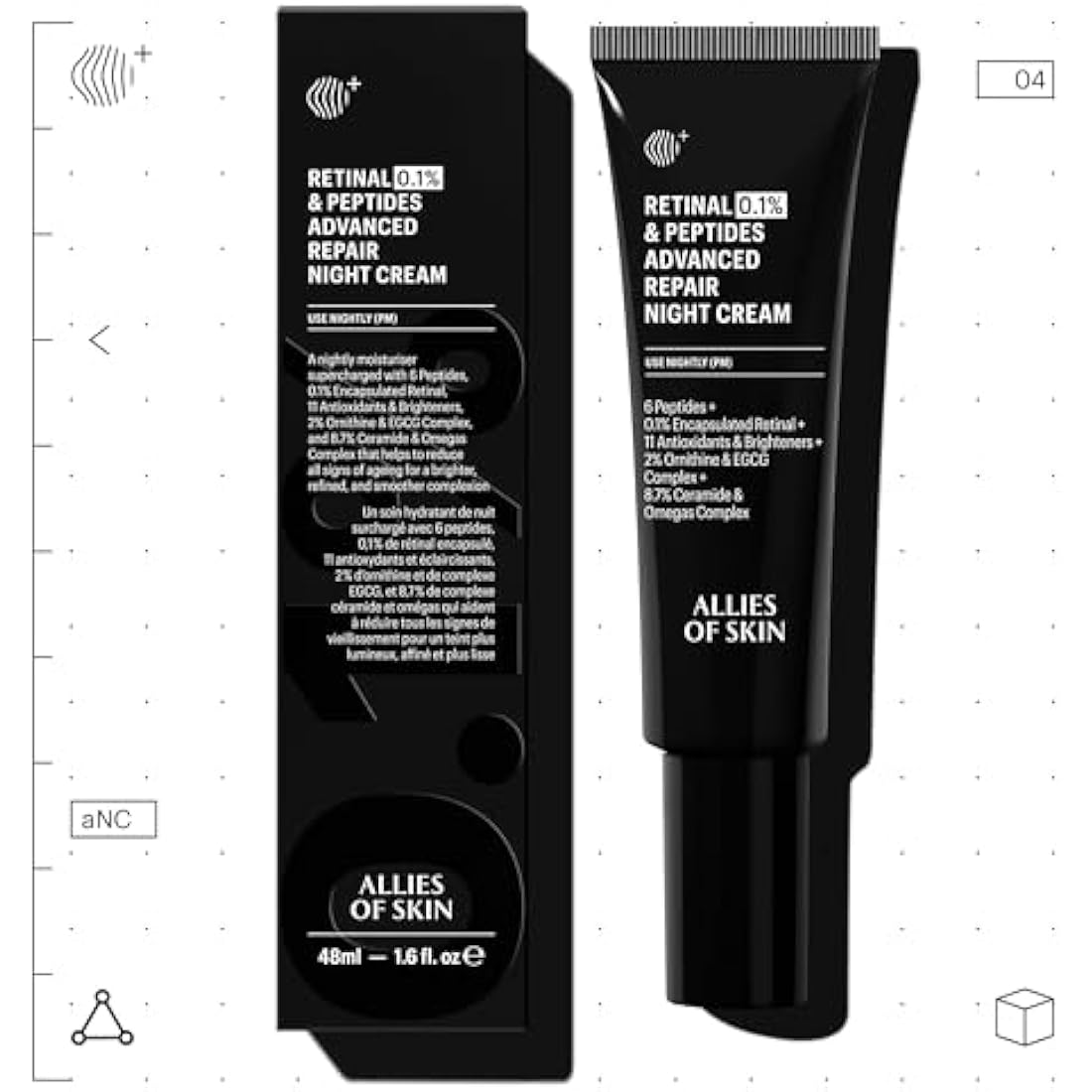 Allies of Skin Retinal 0.1% Peptides Repair Night Cream | 50ml