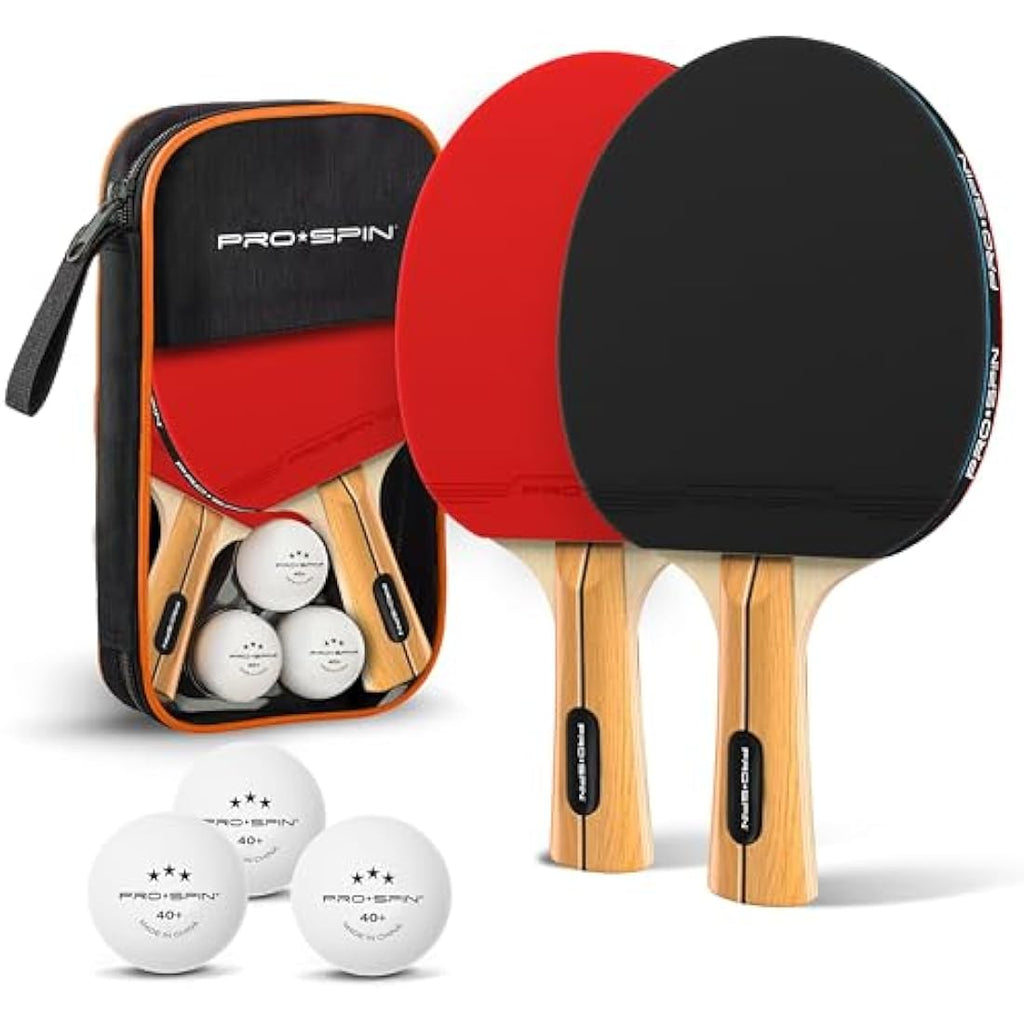 PRO SPIN Table Tennis Bat Set - 1.8mm Sponge Rackets with 3-Star Balls