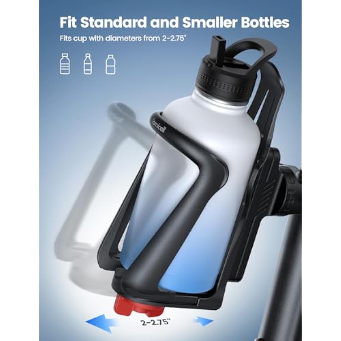 Lamicall Adjustable Bike Water Bottle Holder | Handlebar & Frame Mount
