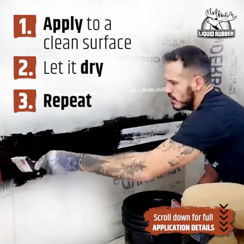 Liquid Rubber Foundation Sealant – Waterproof Concrete Sealer, Black, 3.78L