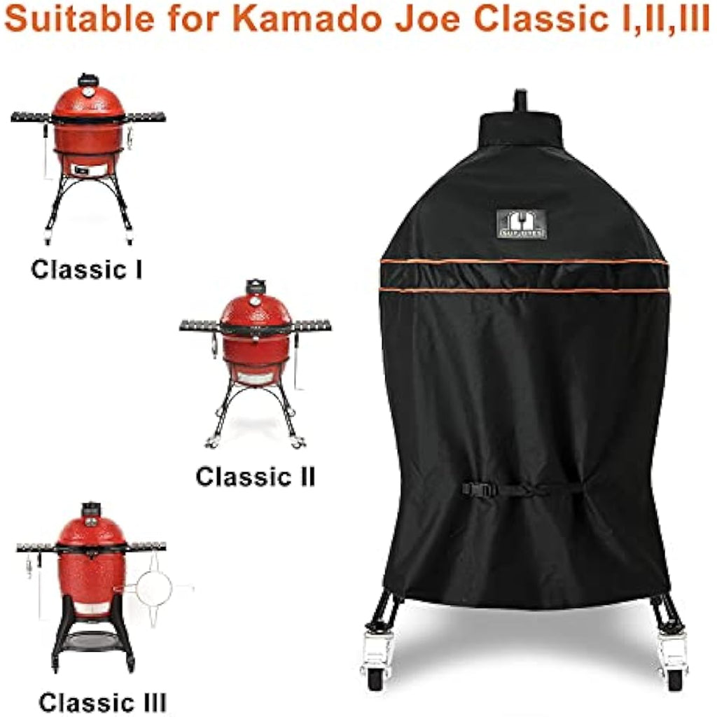 SUPJOYES Kamado Joe Classic Grill Cover - Waterproof 600D Heavy Duty