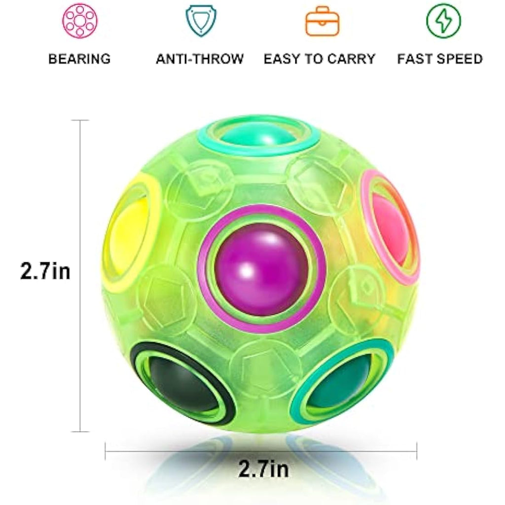 Vdealen Magic Rainbow Puzzle Ball – 3D Fidget Brain Teaser Toy, 3 Pack