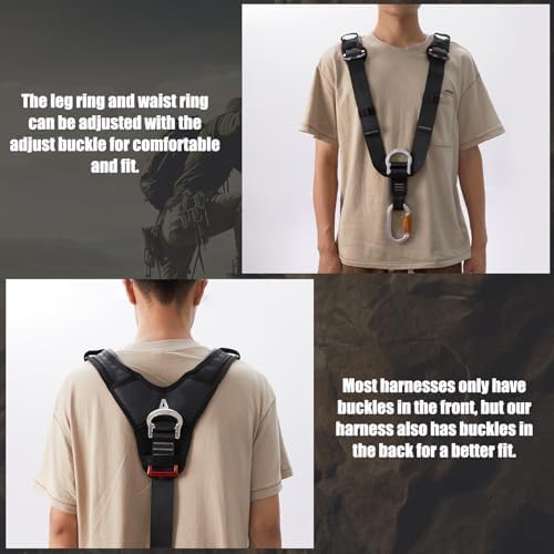 SOB Adjustable Climbing Shoulder Harness with Carabiner