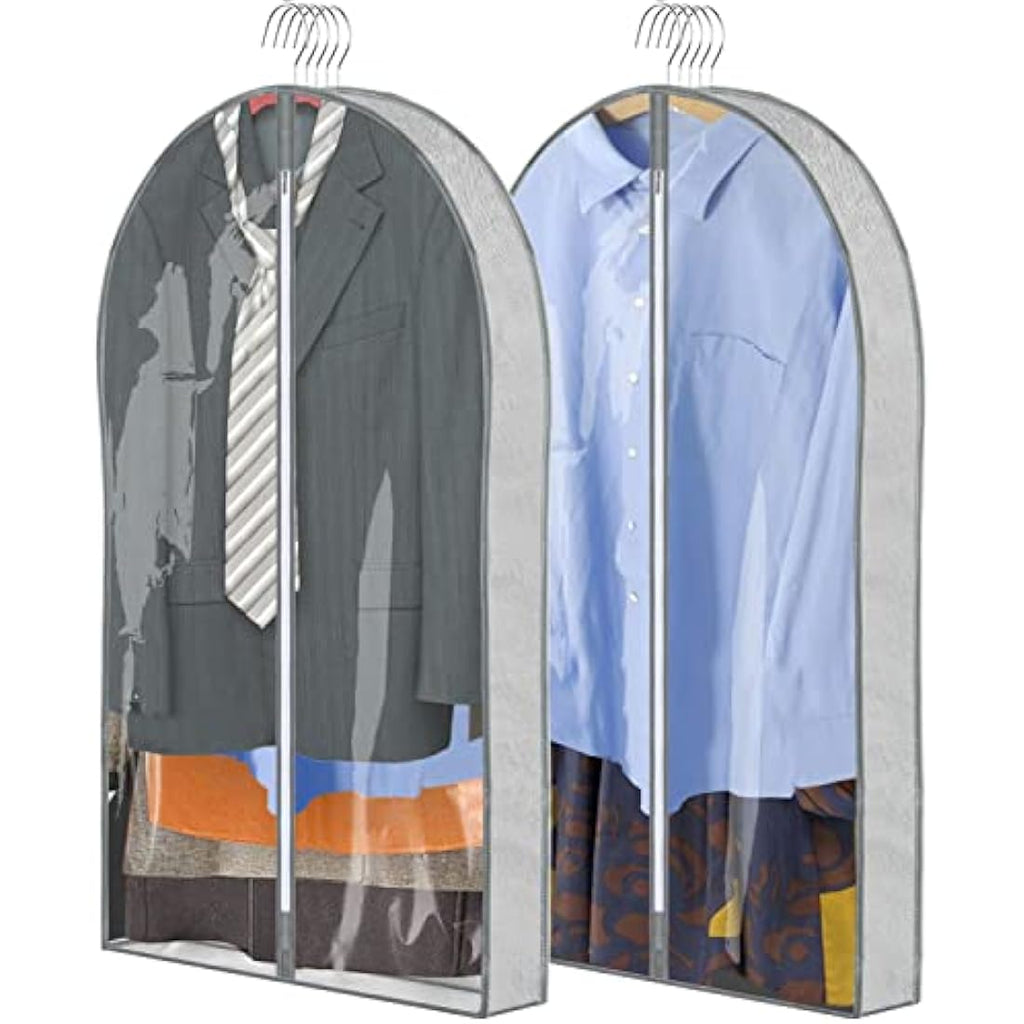 Garment Bags – 2 Pack Breathable Suit Covers, Grey