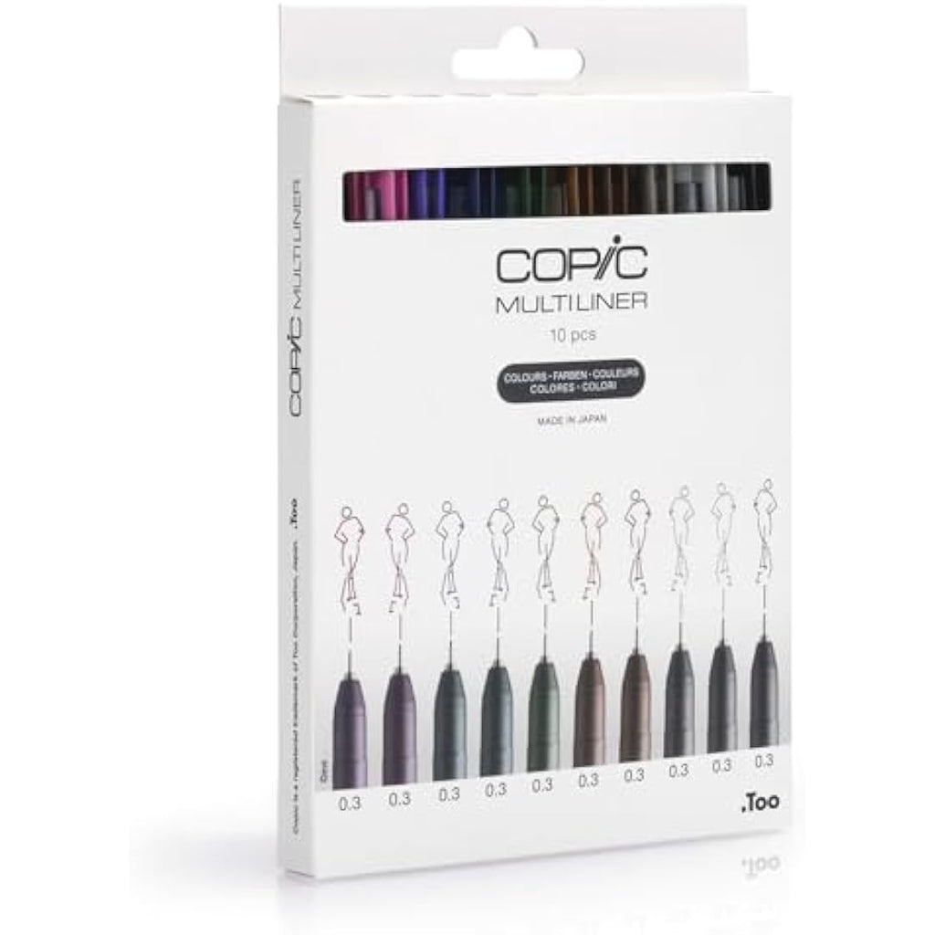 Copic Multiliner Set of 10 | Waterproof Archival Fineliner Pens