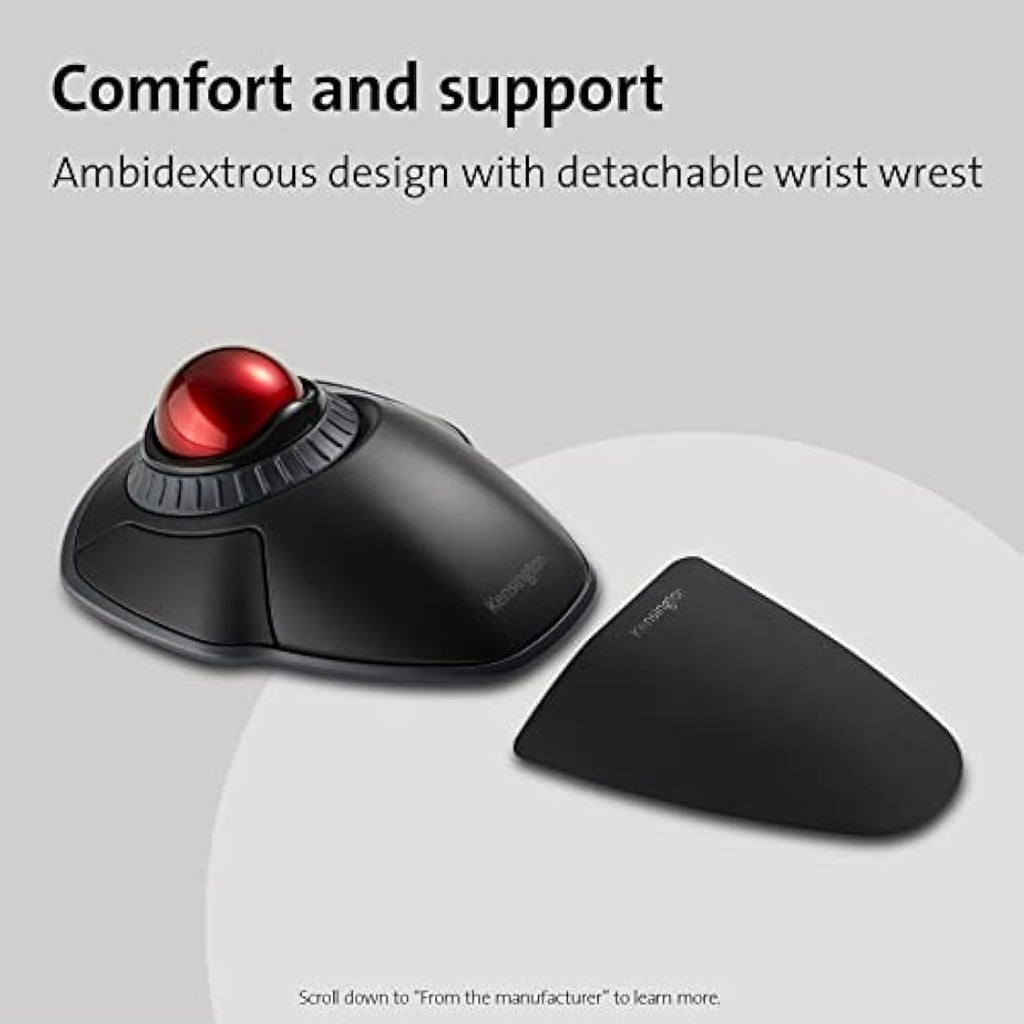 Kensington Orbit Wireless Trackball Mouse with Scroll Ring – Black