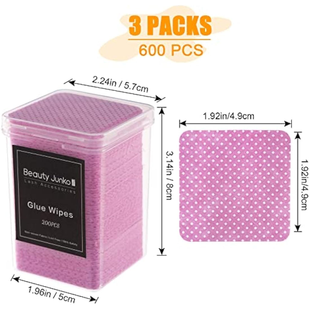 Jolof Store Lint Free Nail Wipes | 600 PCS Lash Glue Cleaning Pads