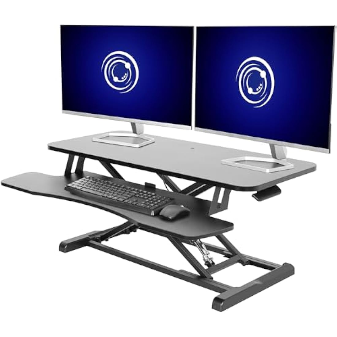 VIVO 91cm Standing Desk Converter | Height Adjustable Dual Monitor Riser