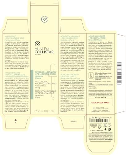 Collistar Hyaluronic Acid + Polyglutamic Acid Lifting Drops - 30ml