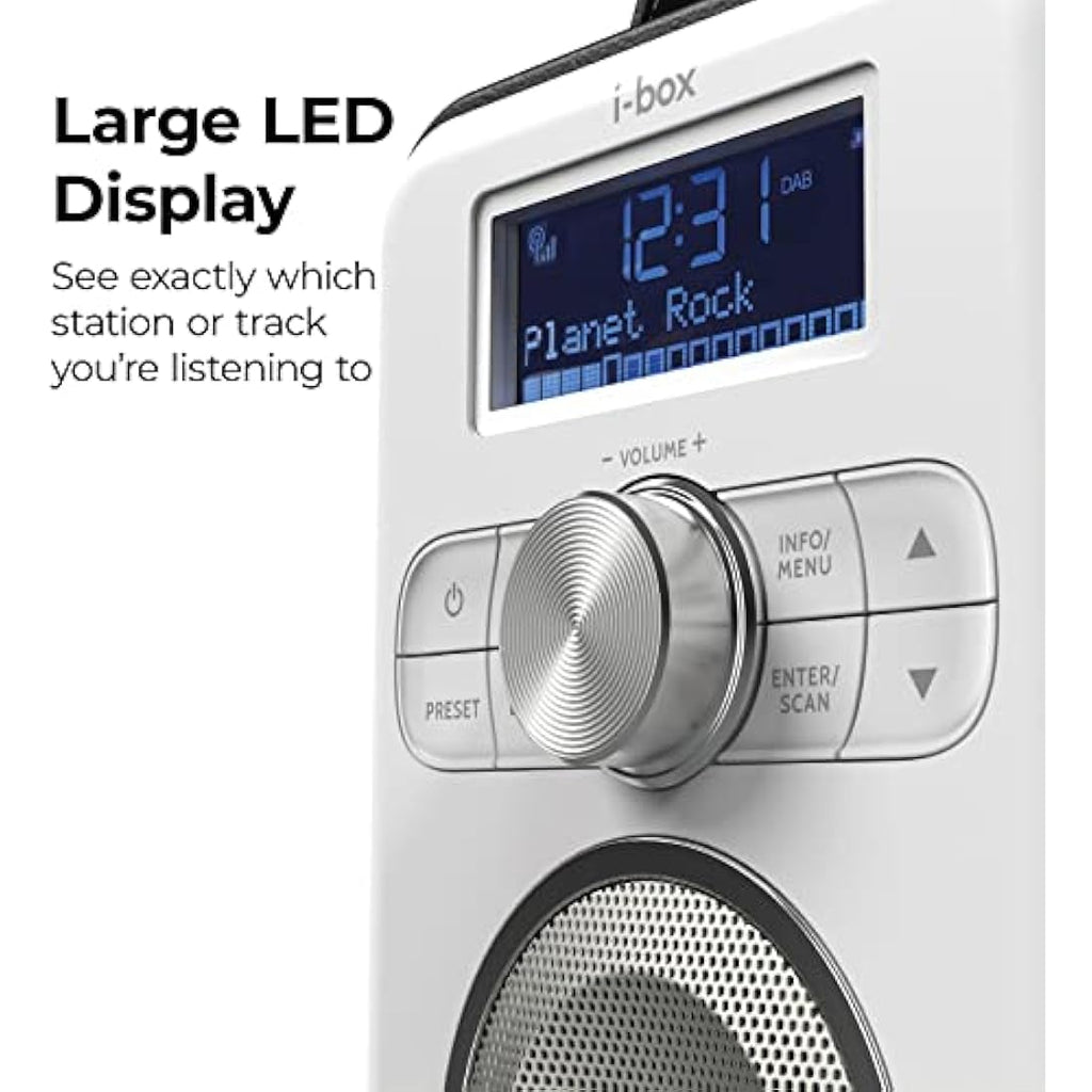 i-box Portable DAB/DAB+ & FM Radio | Bluetooth Speaker with 10H Battery