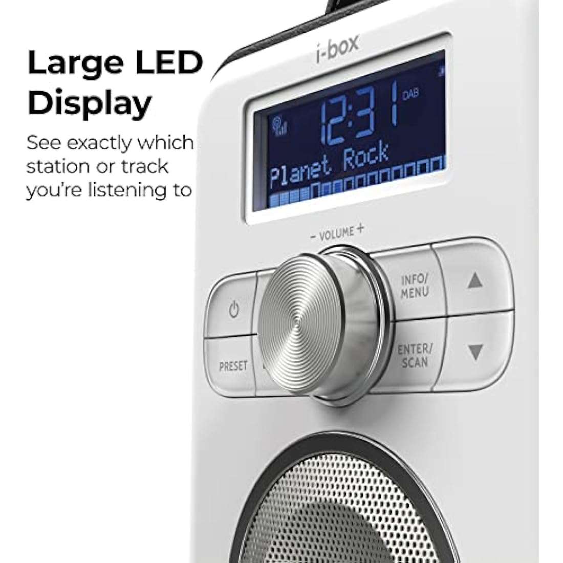 i-box Portable DAB/DAB+ & FM Radio | Bluetooth Speaker with 10H Battery