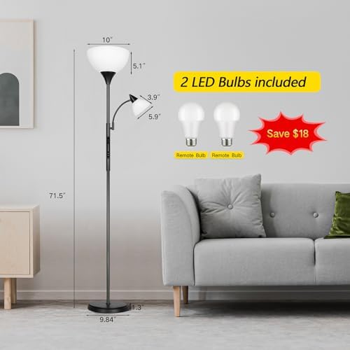 OUTON LED Floor Lamp – Dimmable Mother and Child Lamp with Remote & App