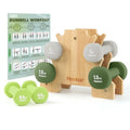 PhysKcal Neoprene Hex Dumbbells Set of 6 with Bamboo Stand - 6kg Total