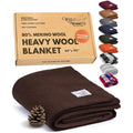 Merino Wool Blanket – 66" x 90" Heavyweight Outdoor Camp Throw