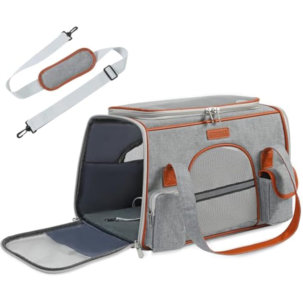 COMSLE Airline Approved Pet Carrier Bag | Large Breathable Dog Travel Bag