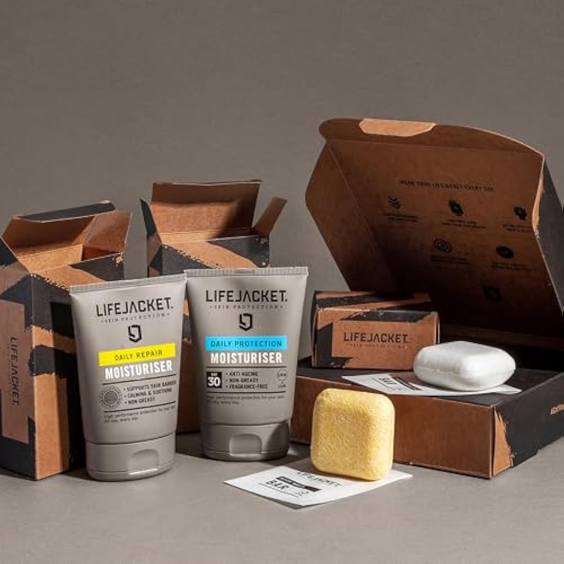 LifeJacket Daily Protection Skincare Set | SPF 30 & Anti-Ageing 4-Piece Kit
