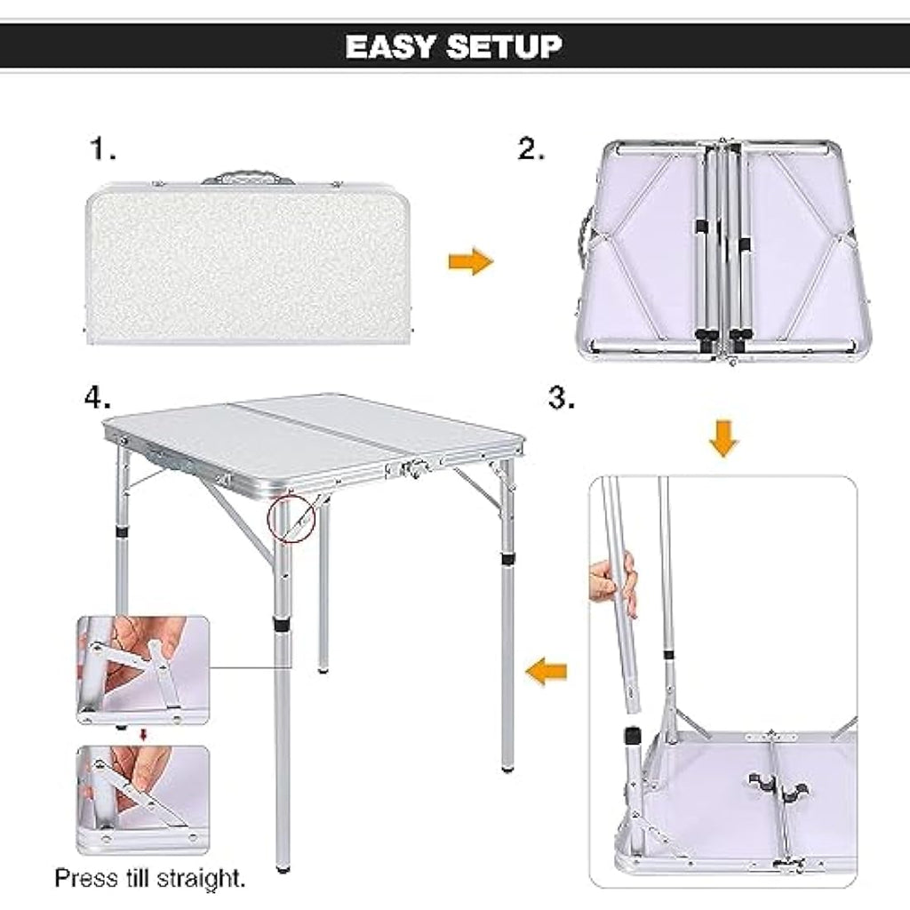 REDCAMP 2ft Square Folding Camping Table | Adjustable Height Aluminum