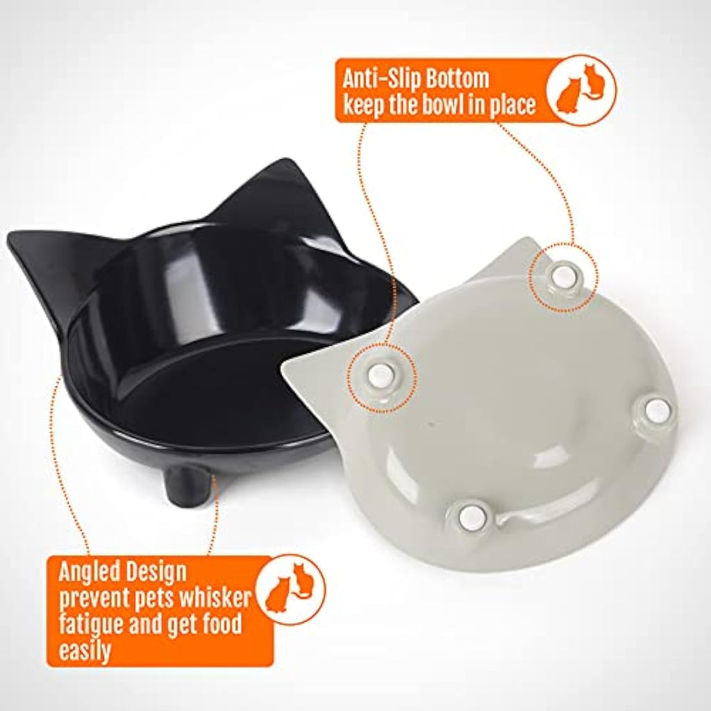 Cotill Cat Bowls – Set of 3 Non-Toxic Melamine Anti-Slip Pet Feeders