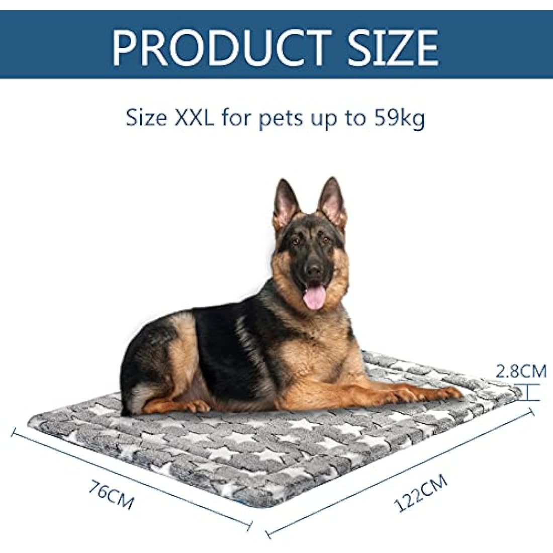 KROSER Reversible Dog Bed Mat | Washable High Density Foam Crate Pad, XXL