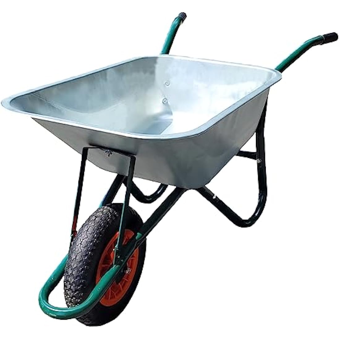 100L Galvanised Steel Garden Wheelbarrow – Pneumatic Tyre