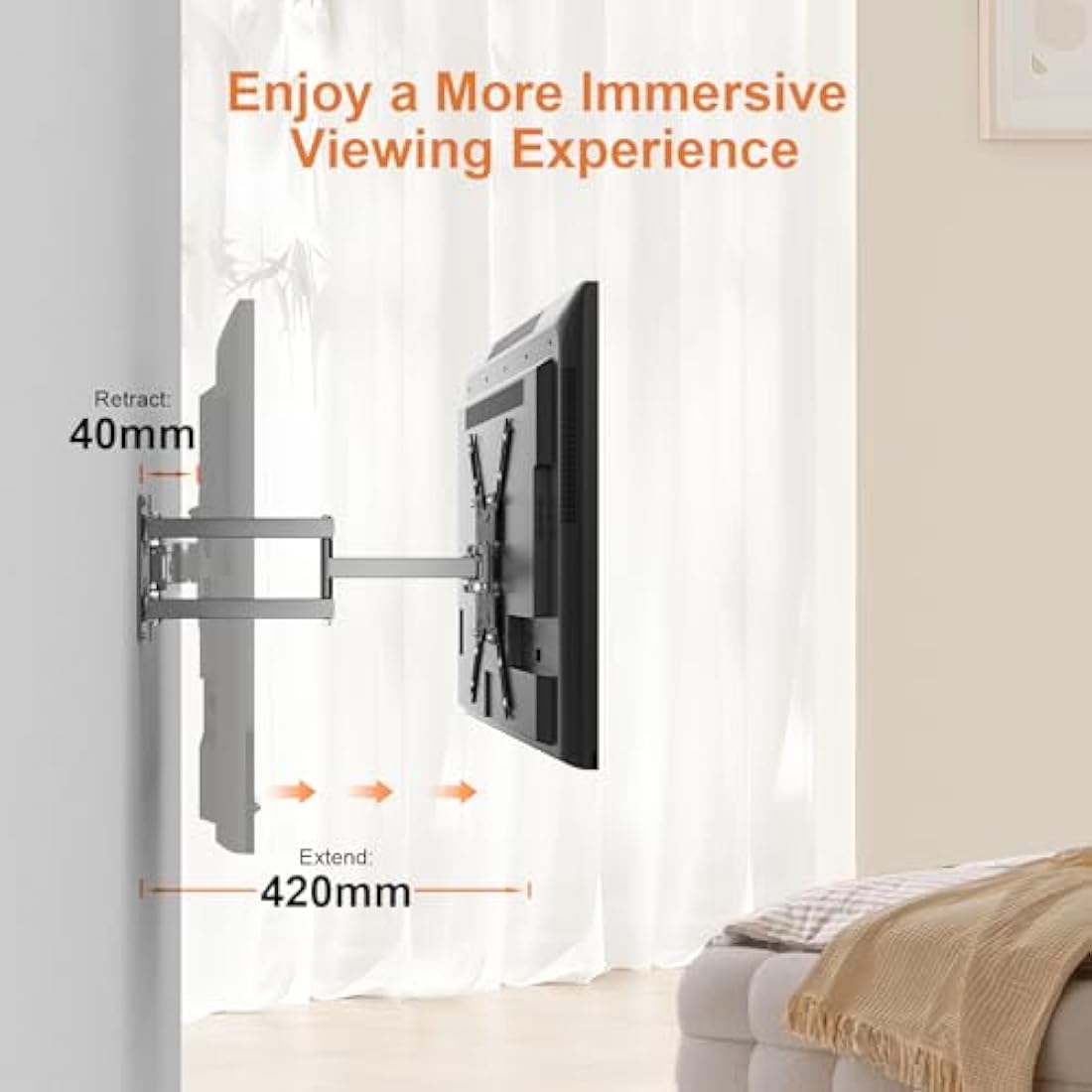 GRIFEMA Swivel TV Wall Bracket | 26-55 Inch Tilt & Extendable Mount