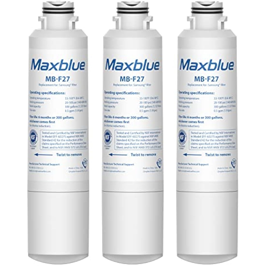Maxblue DA29-00020B Refrigerator Water Filter Replacement | 3-Pack