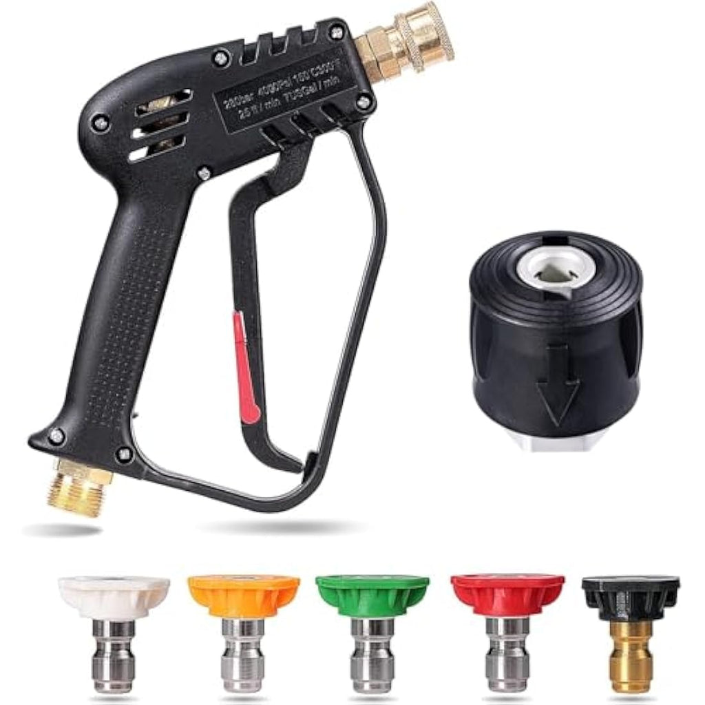 YUET High Pressure Washer Gun with 5 Nozzles | 4350 PSI M22-14mm Fitting