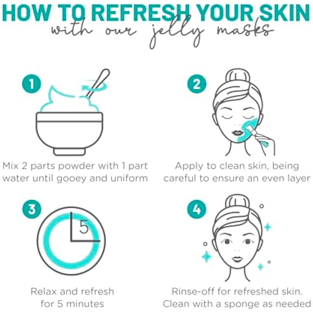 BRÜUN Hyaluronic Acid Jelly Mask – Peel-Off Rubber Face Mask (23 fl oz)
