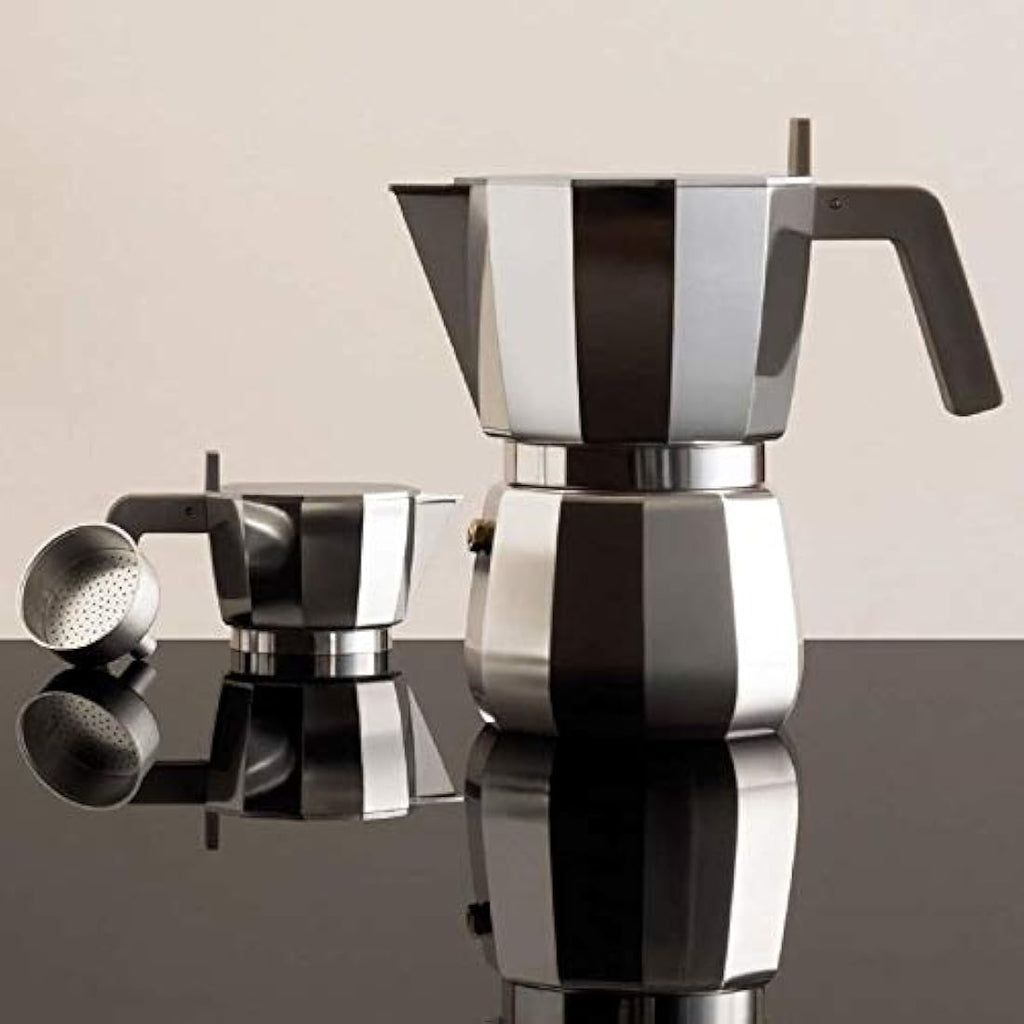 Alessi DC06/3 Moka Pot Espresso Coffee Maker - Cast Aluminium