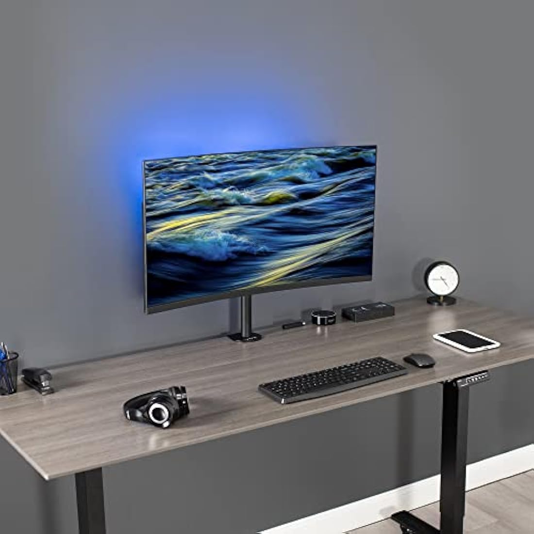 Vivo Single Monitor Desk Mount – Adjustable VESA Stand for 13-38" Screens