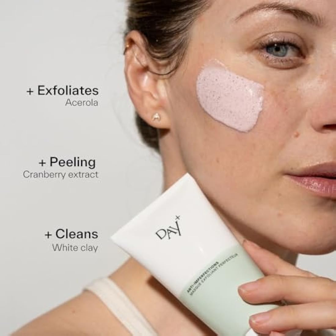 DAY+ Perfecting Exfoliating Mask – Anti-Aging White Clay Face Peel